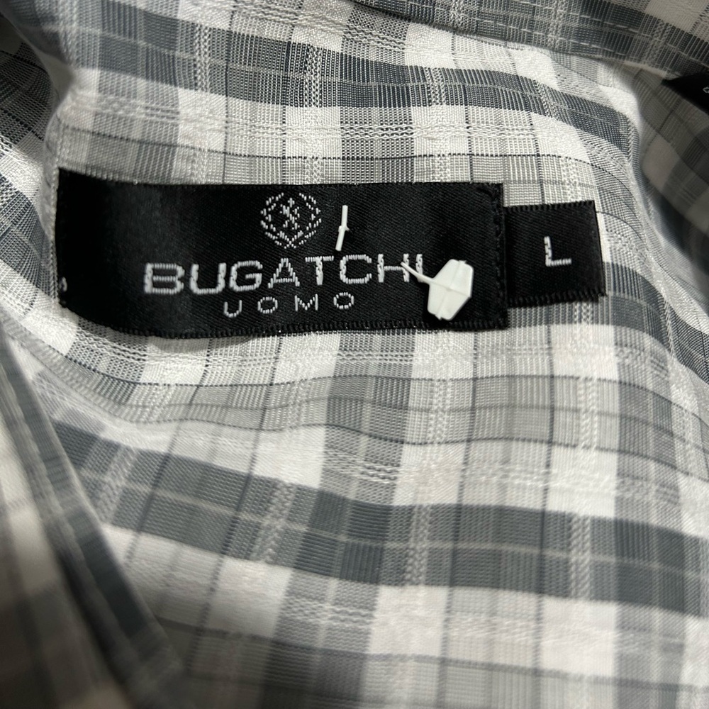 Bugatchi Gray Plaid Button Down Shirt - image 2